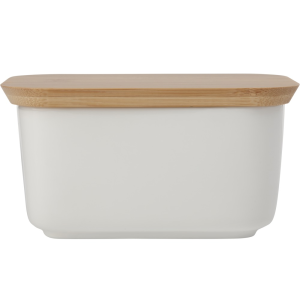 Maxwell and Williams White Basics Butter Dish With Bamboo Lid|