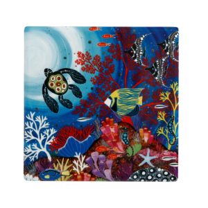 Maxwell and Williams Melanie Hava Jugaig-Bana-Wabu Ceramic Square Coaster 10cm Reef Wonderland|