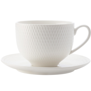 Maxwell and Williams White Basics Diamonds Tea Cup & Saucer 220ML|