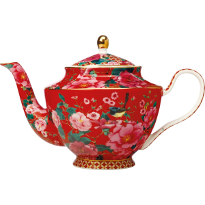 Maxwell and Williams Teas & C's Silk Road Teapot with Infuser 1L Cherry Red Gift Boxed|