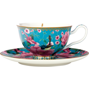Maxwell and Williams Teas & C's Silk Road Footed Cup & Saucer 200ML Aqua Gift Boxed|
