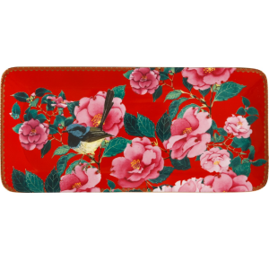 Maxwell and Williams Teas & C's Silk Road Rectangle Platter 33x15.5cm Cherry Red Gift Boxed|